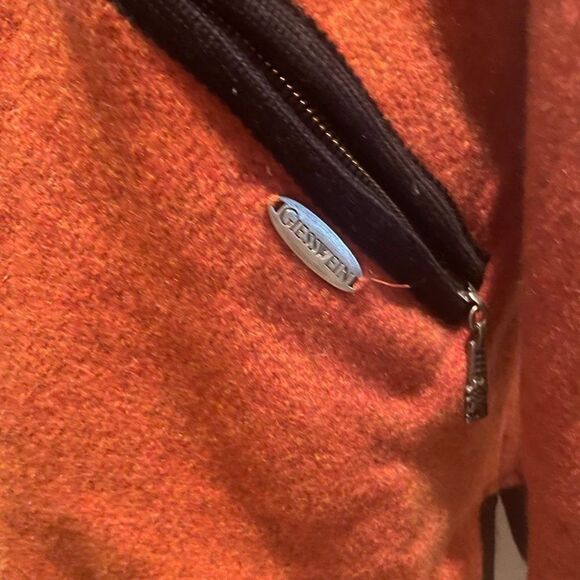 Giesswein Wool Fall Winter Orange Coat Sweater Jacket Made In Austria - Size 34 - Picture 6 of 15